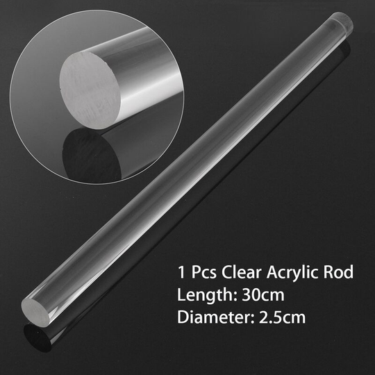 1 pc 2.5 cm diameter 30 cm acrylic transparent round rod length solid transparent bar Mohoo