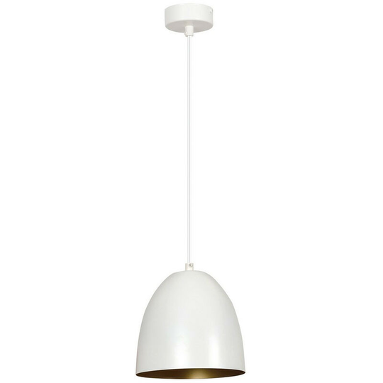 Emibig Lenox White/Gold Dome Pendant Ceiling Light 1x E27