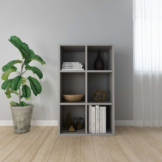 Topdeal Book Cabinet/Sideboard Grey 66x30x97.8 cm Chipboard VDFF31373_UK