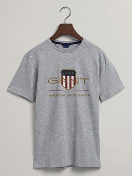 GANT Boys Archive Shield T-Shirt - Light Grey Marl, Light Grey Marl, Size 15 Years
