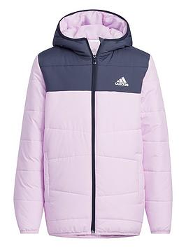adidas Kids Unisex Synthetic Midweight Jacket - Light Purple, Light Purple, Size 4-5 Years, Women