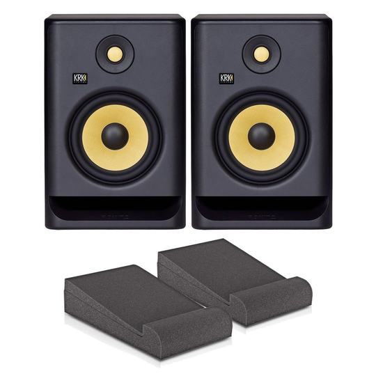 KRK ROKIT RP7 G4 Studio Monitors Pair with Isolation Pads