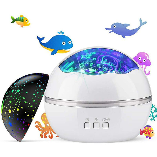 Thsinde - z 360 Rotation Night Light Projector For Kids With 8 Colors Mode b