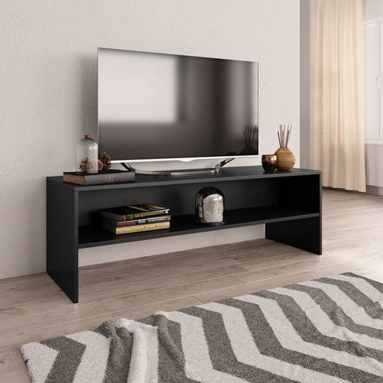Devenirriche - tv Cabinet Black 120x40x40 cm Chipboard - Black