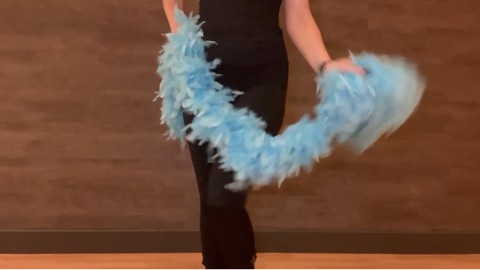 Burlesque Dance class with feather boa