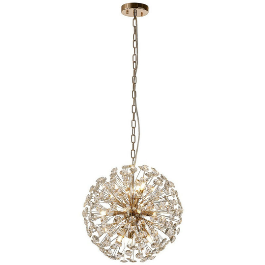 Luminosa Salisbury Ceiling Pendant 40cm Sphere 9 Light G9 French Gold, Crystal