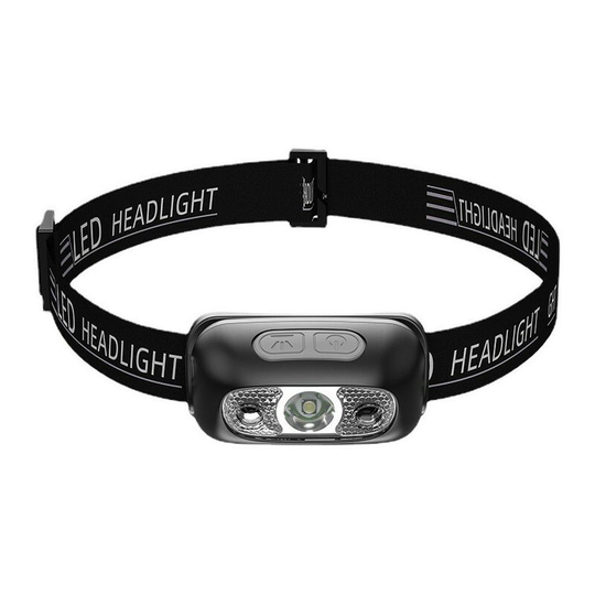 Aougo - Headlamp, Rechargeable Headlamp Powerful with 5 Light Modes, IPX4 Waterproof, Portable led Headlamp with Red Light for