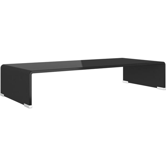 Vidaxl - tv Stand/Monitor Riser Glass Black 70x30x13 cm Black