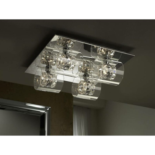 Schuller Flash - 4 Light Crystal Flush Ceiling Light Chrome, G9
