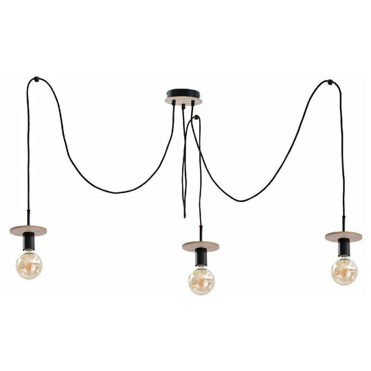 Keter Saturn Cluster Pendant Ceiling Light Natural, Black, 3x E27