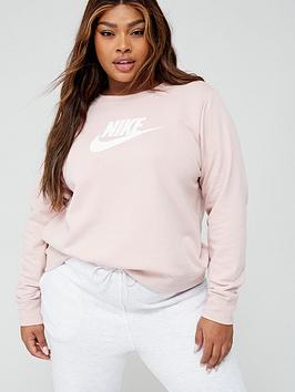Nike NSW Curve Club Fleece GX Crew - Light Pink, Light Pink, Size 26-28=3X, Women