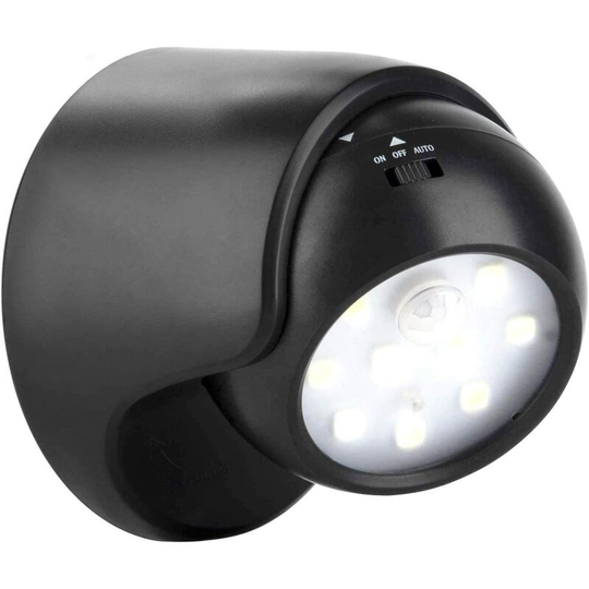 Outdoor wall light with motion sensor | 1000 Lumen led Outdoor Lighting | Battery Powered Cordless Lighting | 360 degree swivel and tilt