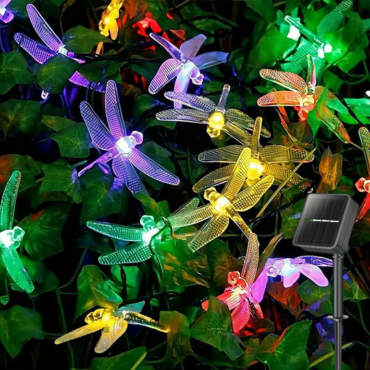 Solar Garden Light Outdoor Warm Color Solar led Teardrop Fairy Tale String Lights Crystal Waterproof Raindrop Holiday Decoration Garden Patio Yard