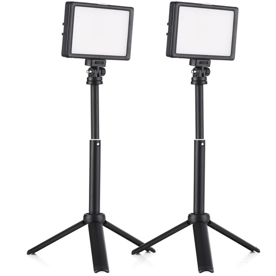 2 Packs 15W LED Video Light Set Desktop Photography Fill Light Bi-Color Temperature Adjustable Brightness CRI95 USB Power Supply with Extendable