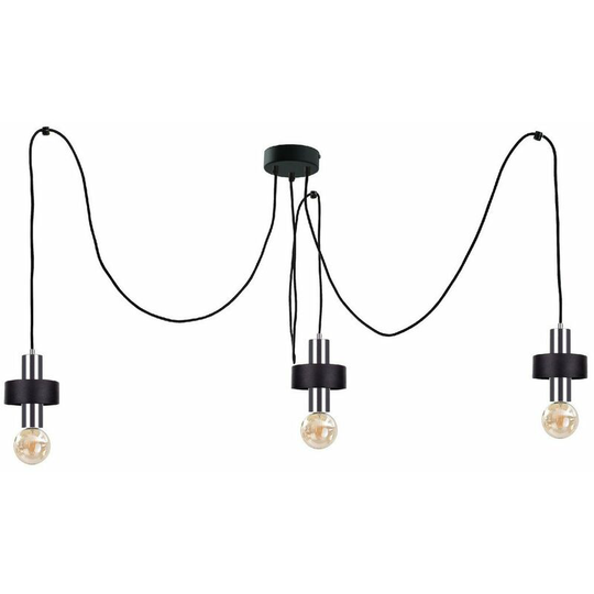 Keter Unica Cluster Pendant Ceiling Light Black, Silver, 3x E27