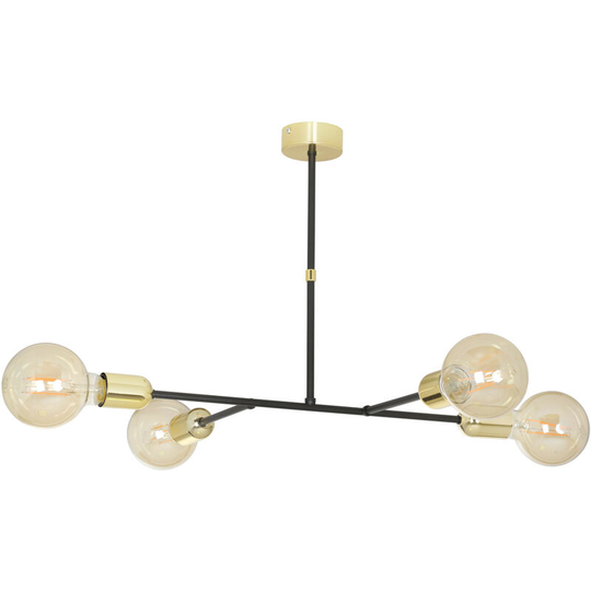 Emibig Juka Black Multi Arm Semi Flush Ceiling light 4x E27