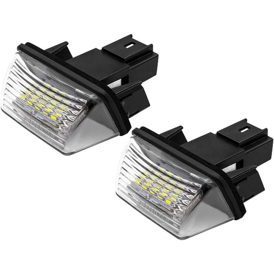 Aougo - led Auto License Plate Light Bulbs Super Bright 6000K Xenon White 18 smd Tail Lights for 206/207/306/307/308/406/407/5008 etc, 2pcs