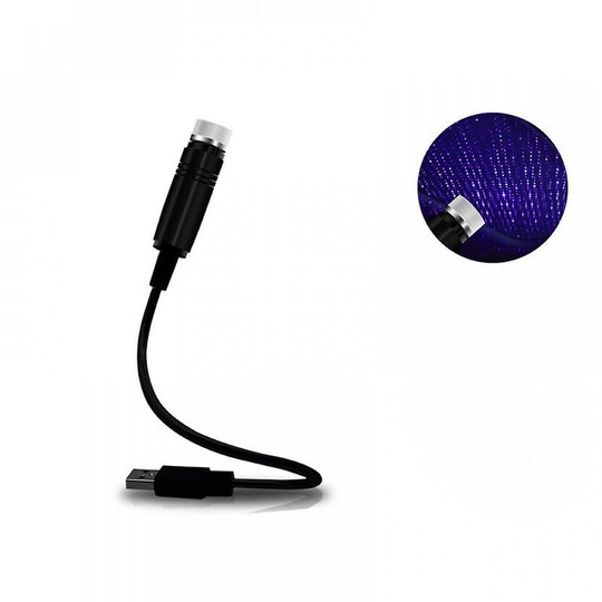 Usb Star Projector Night Light, Adjustable Romantic Purple Blue Interior Car Lights, Bending Freely Portable Auto Roof Lights Decoration For Car, Par