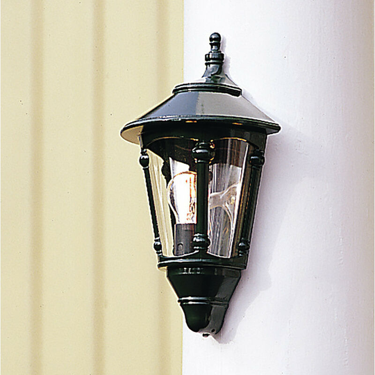 Konstsmide Virgo Outdoor Classic Lantern Green Flush Wall Light, IP23