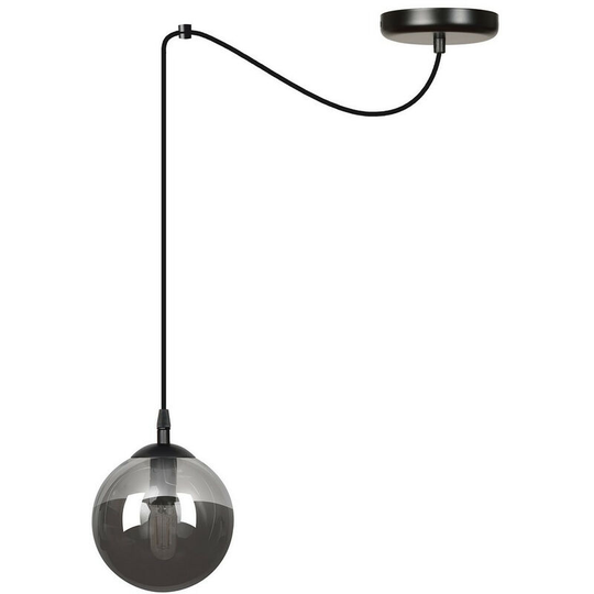 Emibig Gigi Black Globe Pendant Ceiling Light with Graphite Glass Shades, 1x E14