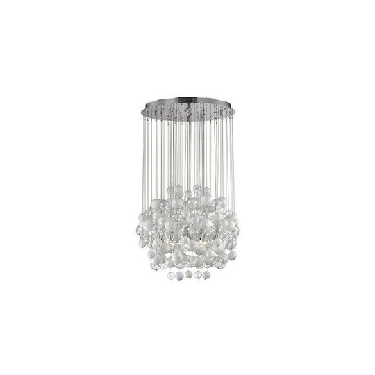 Ideal Lux Bollicine - 14 Light Blown Glass Bubbles Cluster Pendant White, G9