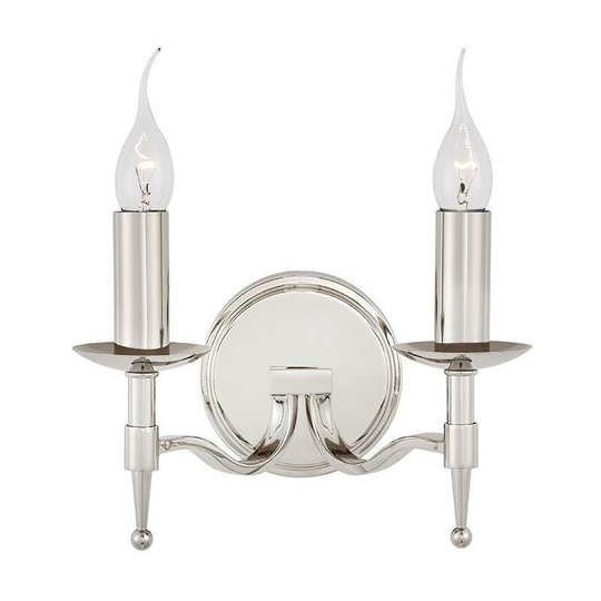 12-interiors 1900 - Wall light 2 bulbs Stanford, nickel