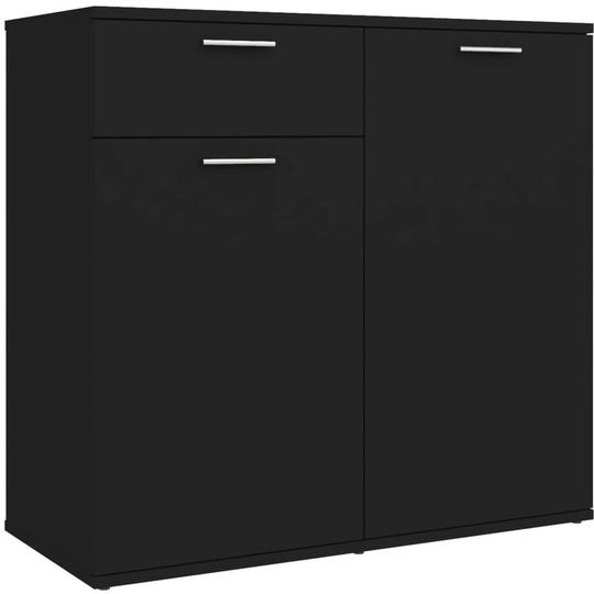 Sideboard Black 80x36x75 cm Engineered Wood Vidaxl Black