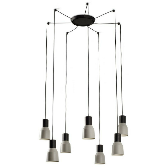 Faro Lighting - Faro Kombo Grey Cluster Drop Ceiling Pendant 7 Light