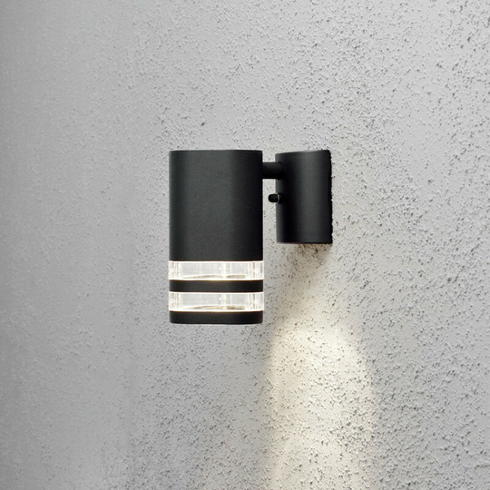 Konstsmide Lighting - Konstsmide Modena Outdoor Modern Twin Ring Single Wall Light Black, Transparent, IP44