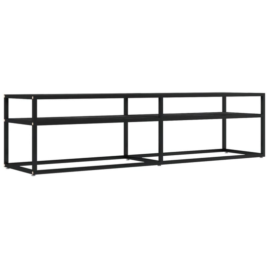 Tv Cabinet Black Marble 160x40x40.5 cm Tempered Glass Vidaxl Black