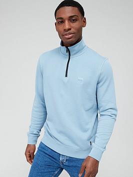 BOSS Zetrust Quarter Zip Sweat - Light Blue, Light Blue, Size 5Xl, Men