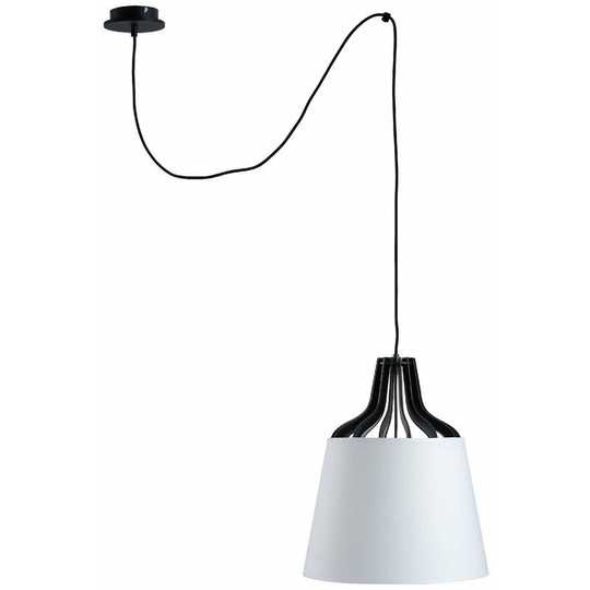 Keter Ivo Dome Pendant Ceiling Light White, 38cm, 1x E27, 200cm Wire
