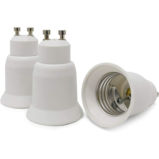 Pack White GU10 to E27 Lamp Base Adapter Socket Adapter for Low Energy Halogen led Light Bulbs