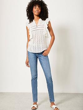 Mint Velvet Maryland Light Wash Jean, Light Indigo, Size 8, Women