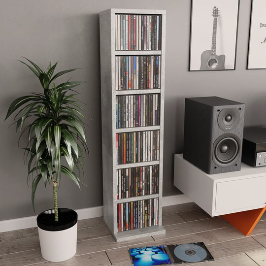 Ebern Designs - Multimedia Open dvd/cd Shelf Cabinet by Grey