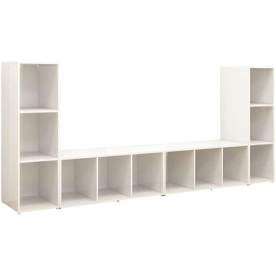 Vidaxl - tv Cabinets 4 pcs High Gloss White 107x35x37 cm Engineered Wood White