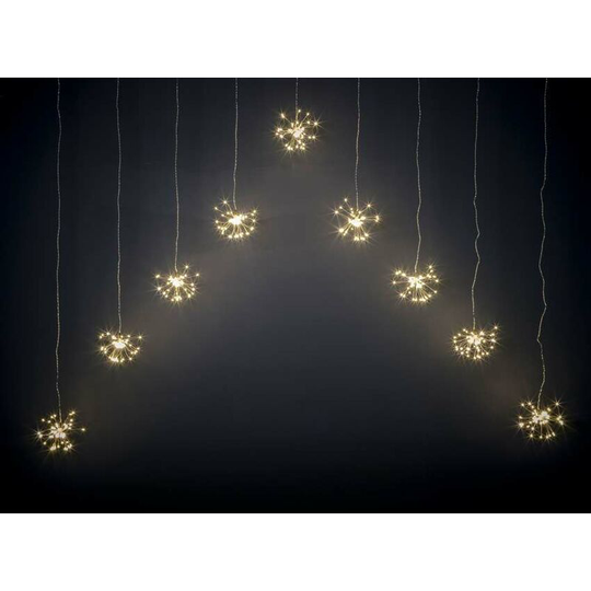 1.6m Outdoor Firefly Christmas Firework Curtain Lights Warm White LEDs - Warm White