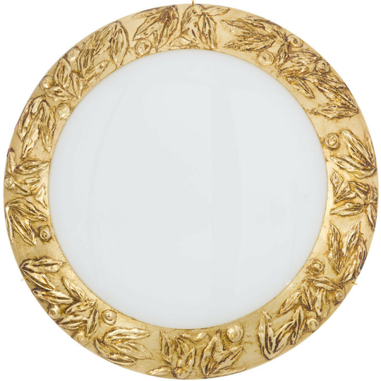 Kolarz Serena Glass Decorative Flush Ceiling Light 3 Light 24 Carat Gold