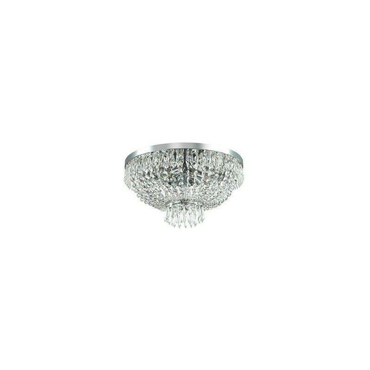 Ideal Lux Caesar - 6 Light Ceiling Flush Light Chrome, Crystal, G9