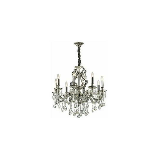 Ideal Lux Lighting - Ideal Lux Gioconda - 8 Light Crystal Chandelier Antique Silver Finish, E14