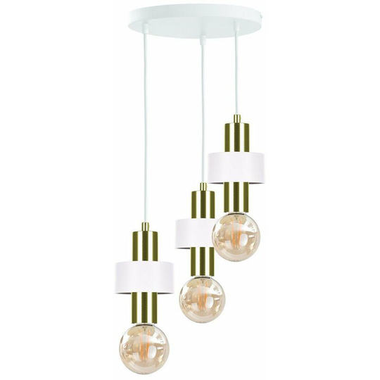 Keter Unica Cluster Pendant Ceiling Light White, Gold, 35cm, 3x E27
