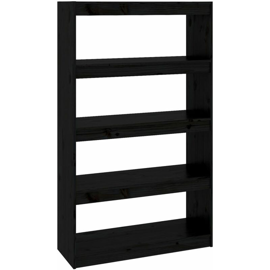 Vidaxl - Book Cabinet/Room Divider Black 80x30x135.5 cm Solid Wood Pine Black