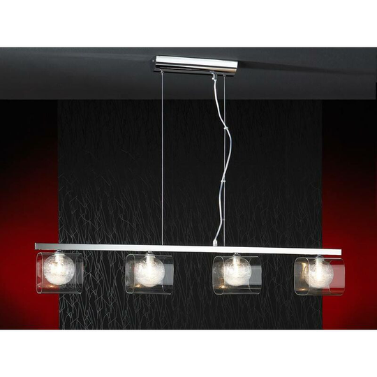 Schuller Eclipse - 4 Light Crystal Bar Ceiling Pendant Chrome, G9