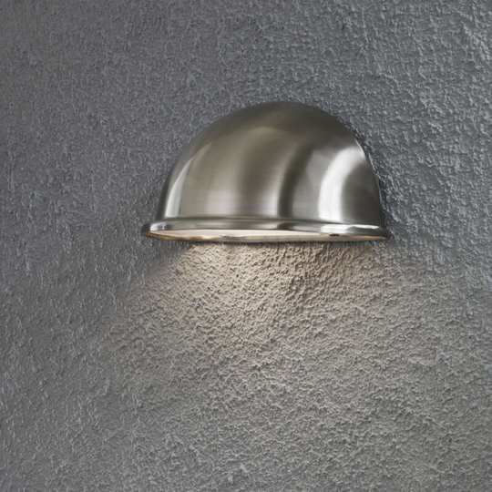 Konstsmide Lighting - Konstsmide Torino Outdoor Modern Half Circle Wall Light Stainless Steel, IP23
