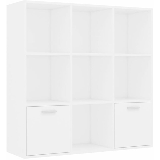 Book Cabinet White 98x30x98 cm Engineered Wood Vidaxl White