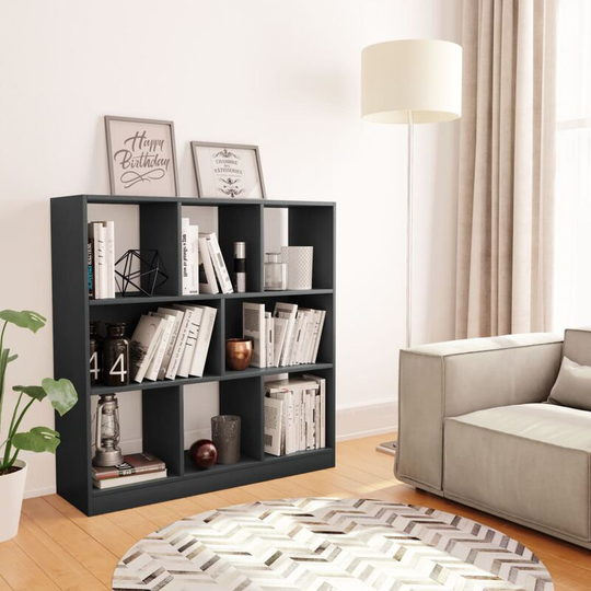 Devenirriche - Book Cabinet Grey 97.5x29.5x100 cm Chipboard - Grey