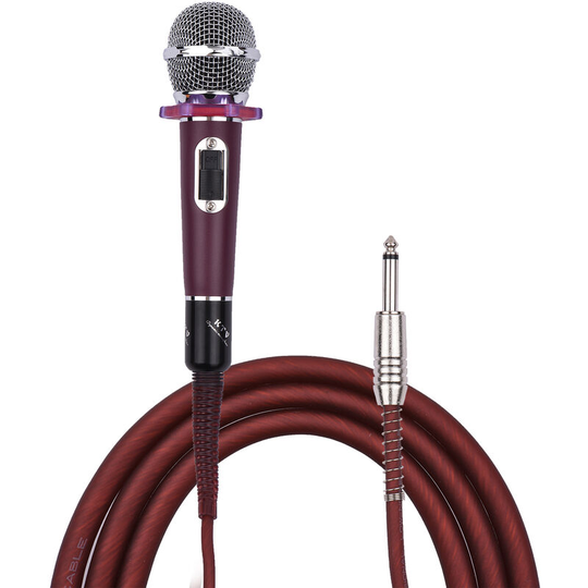 Asupermall - Dynamic Handheld Cardioid Condenser Microphone Wired Mic 4.5m/15ft Cable 6.35mm Plug for Music Singing Karaoke Stage Live Performance
