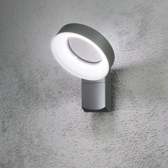 Konstsmide Asti Outdoor Modern Wall Light Ring Dark Grey led, IP44