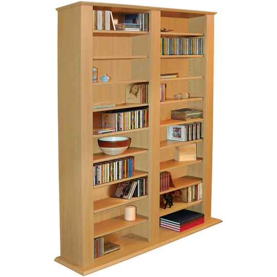 Watsons - genesis - Multimedia 1060 cd / 420 dvd Blu-ray Storage Shelves - Beech - Beech