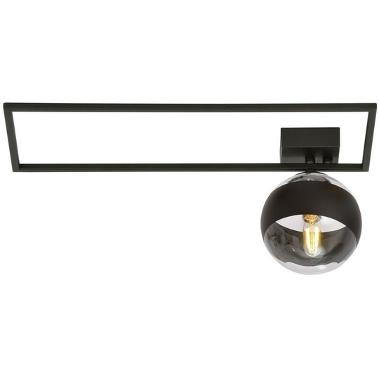 Emibig Imago Black Right Side Globe Ceiling Light with Clear,Black Glass Shades, 1x E14